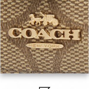 Leather,Wallets,Women Attachment Card Case In Signature Canvas C7398 KHAKI Coach