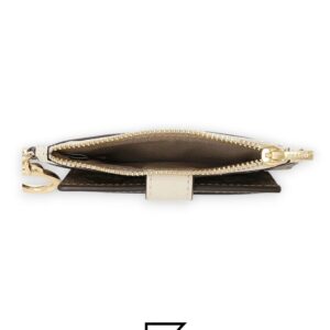 Leather,Wallets,Women Attachment Card Case In Signature Canvas C7398 KHAKI Coach