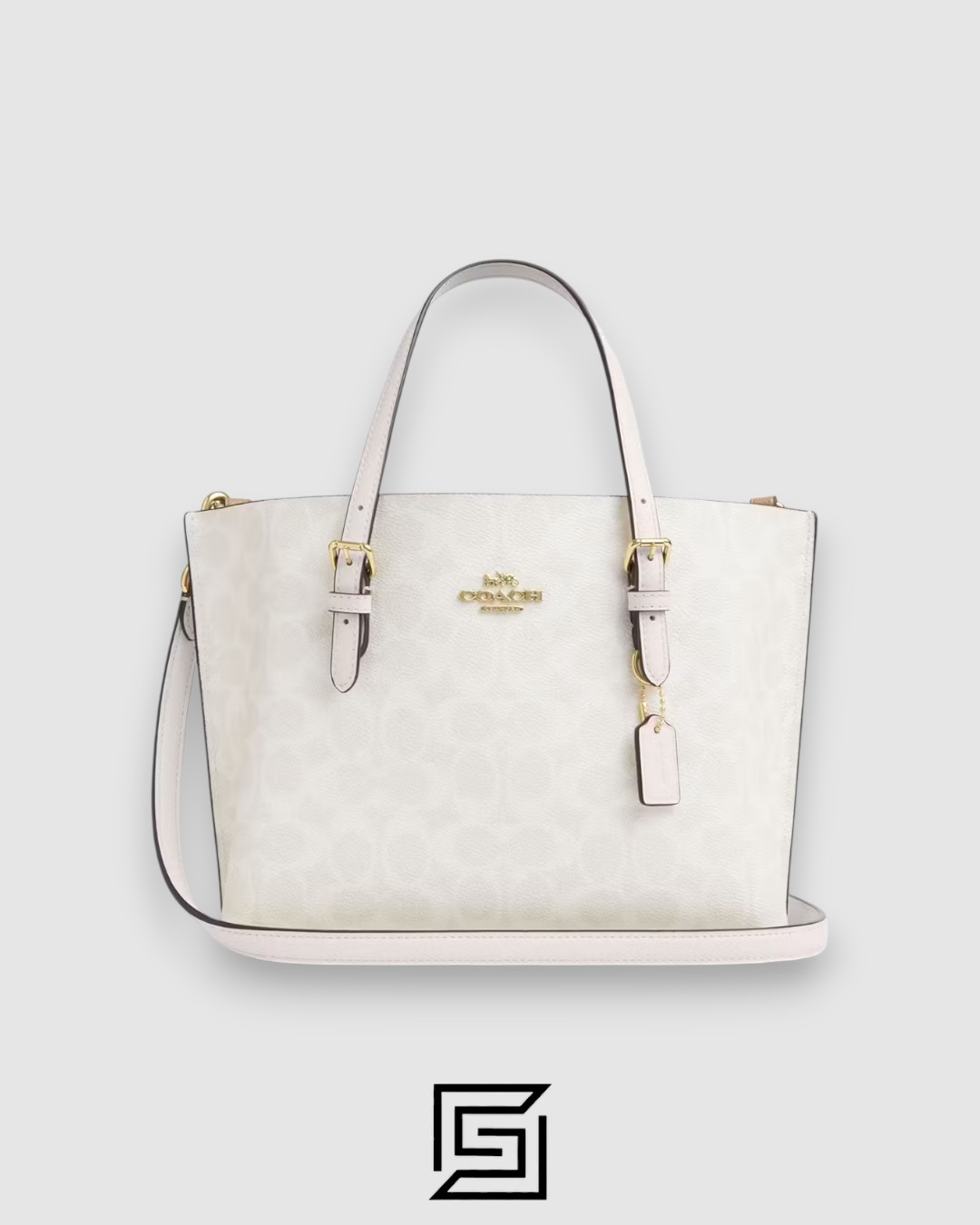 Mollie Tote Bag 25 In Signature Canvas C4250 White - Image 1