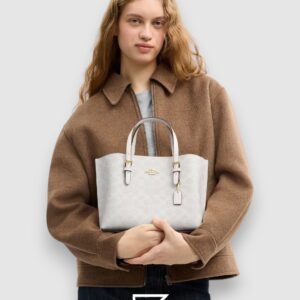 Mollie Tote Bag 25 In Signature Canvas C4250 White - Image 5
