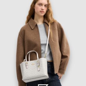 Mollie Tote Bag 25 In Signature Canvas C4250 White - Image 4