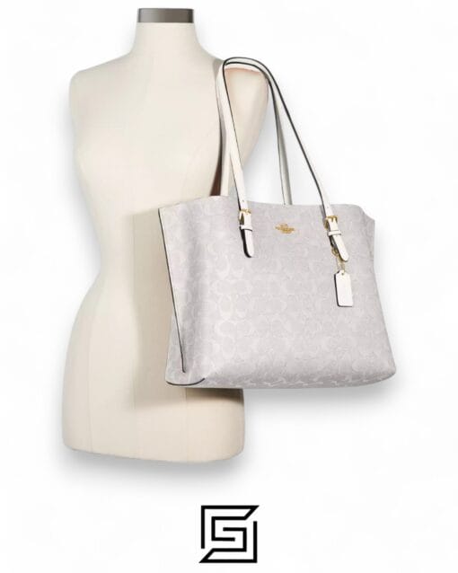 Bags,Leather,Women Mollie Tote Bag 25 In Signature Canvas C4250 White Coach