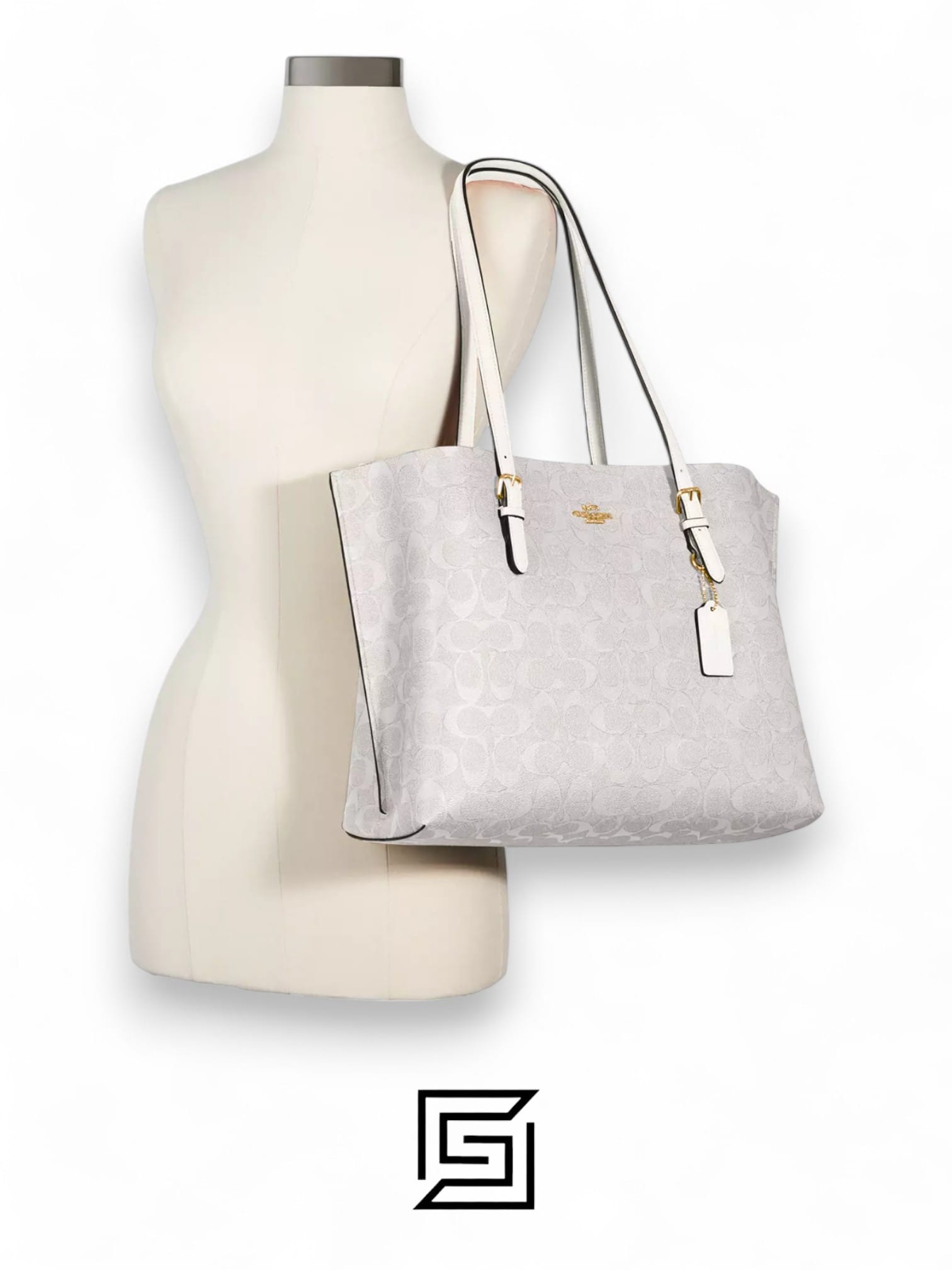 Bags,Leather,Women Mollie Tote Bag 25 In Signature Canvas C4250 White Coach