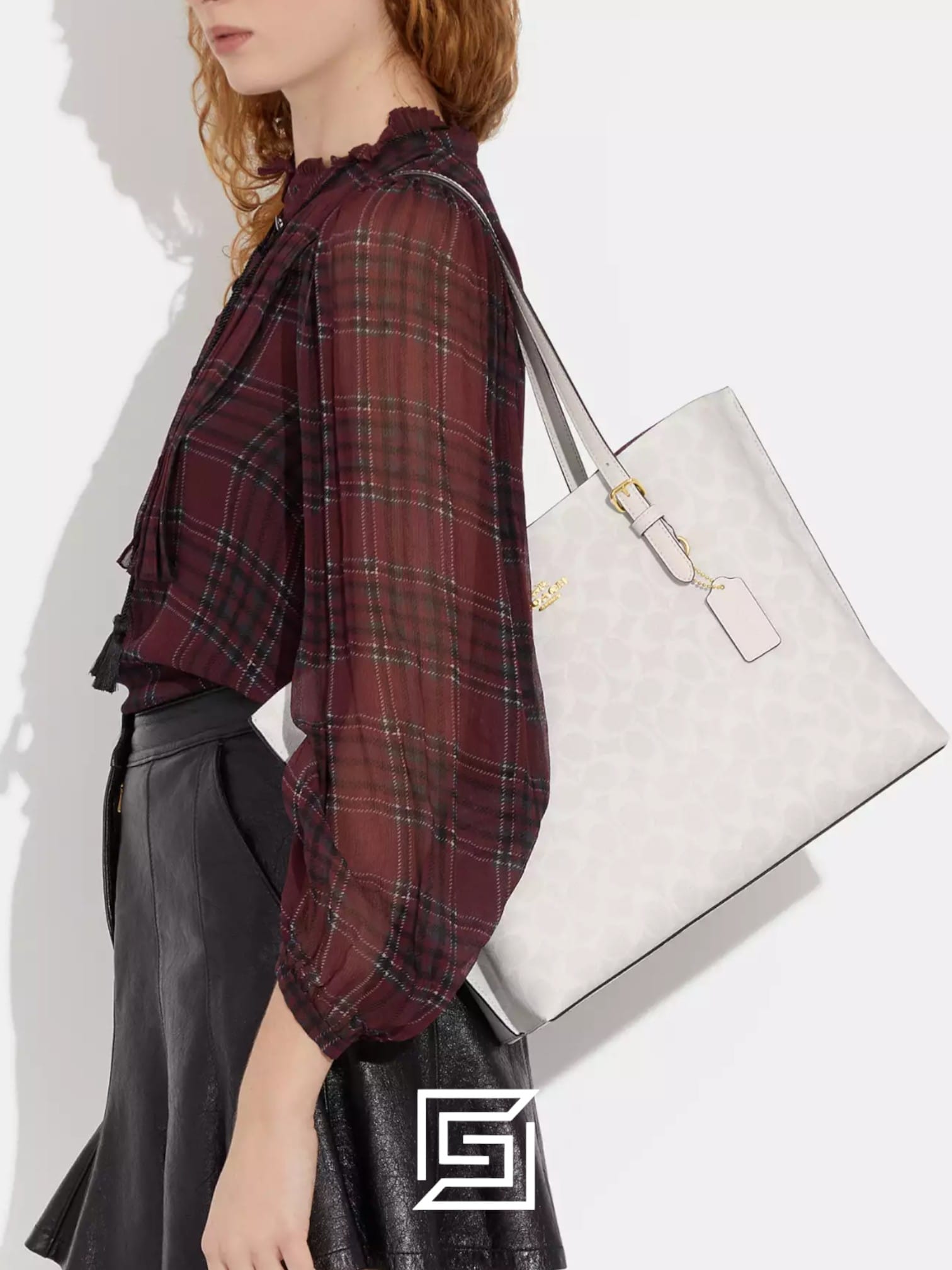 Bags,Leather,Women Mollie Tote Bag 25 In Signature Canvas C4250 White Coach