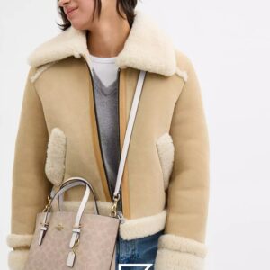 Bags,Leather,Women Mollie Tote Bag 25 In Signature Canvas C4250 Khaki Coach