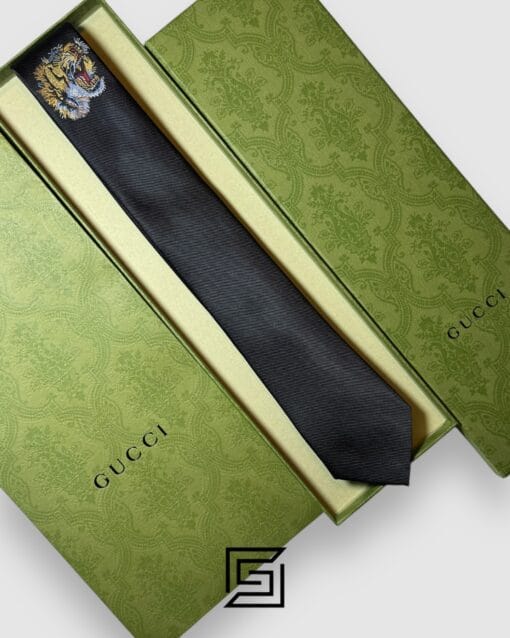 Ties Gucci - Black Color With Lion Head Gucci