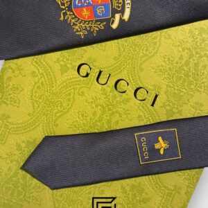 Ties Gucci - Navy Blue Color With Royal Logo Gucci