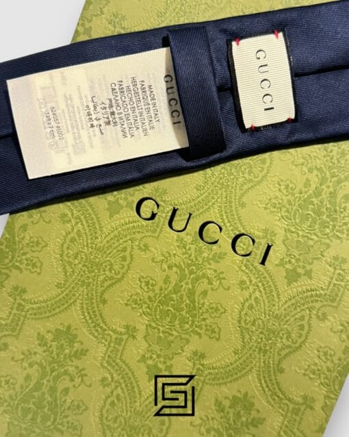 Ties Gucci - Navy Blue Color With Royal Logo Gucci