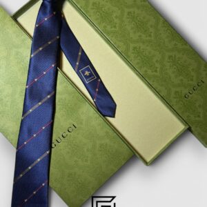 Ties Gucci - Blue Color With Gold Small Bee Constant Small Pattern Gucci