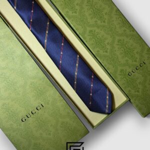 Ties Gucci - Blue Color With Gold Small Bee Constant Small Pattern Gucci