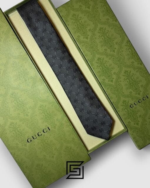 Ties Gucci - Black Color Big G Pattern With Silver Dots Gucci
