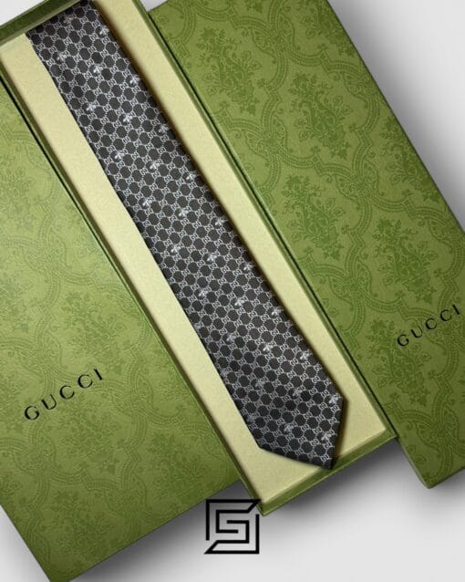 Ties Gucci - Brown Color Small G Pattern With Bee Pattern Gucci