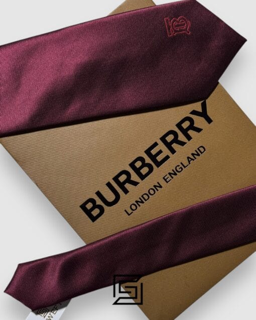 Ties Burberry - Shinny Maroon TB Logo Burberry