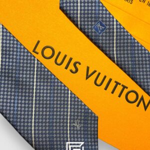 Ties Louis Vuitton - Blue - White Striped Italian Style Louis Vuitton