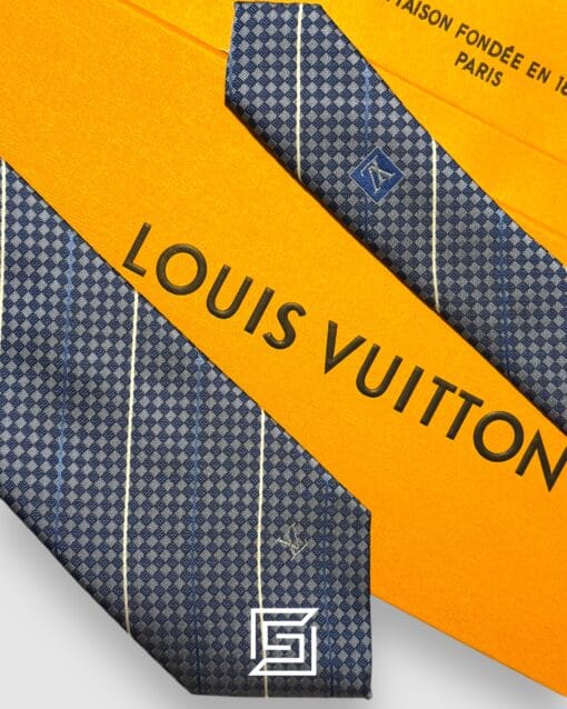Ties Louis Vuitton - Blue - White Striped Italian Style Louis Vuitton