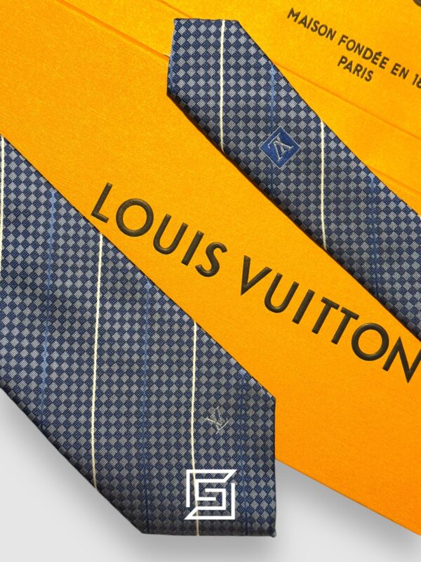 Ties Louis Vuitton - Blue - White Striped Italian Style Louis Vuitton