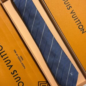 Ties Louis Vuitton - Blue - White Striped Italian Style Louis Vuitton