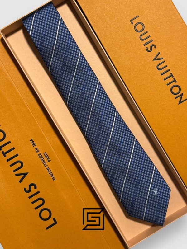 Ties Louis Vuitton - Blue - White Striped Italian Style Louis Vuitton