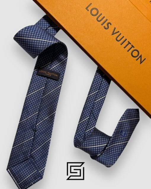 Ties Louis Vuitton - Blue - White Striped Italian Style Louis Vuitton