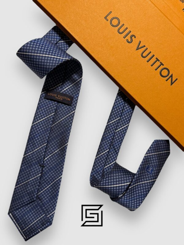 Ties Louis Vuitton - Blue - White Striped Italian Style Louis Vuitton
