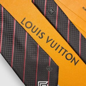 Ties Louis Vuitton - Black - Red Striped Italian Style Louis Vuitton