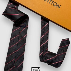 Ties Louis Vuitton - Black - Red Striped Italian Style Louis Vuitton