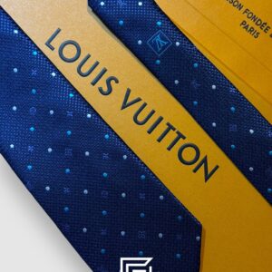 Ties Louis Vuitton - Navy Blue LV Big Pattern With Dots Italian Style Louis Vuitton