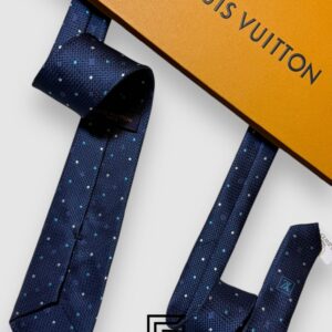 Ties Louis Vuitton - Navy Blue LV Big Pattern With Dots Italian Style Louis Vuitton