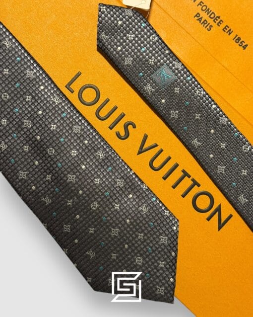 Ties Louis Vuitton - Grey LV Big Pattern With Dots Italian Style Louis Vuitton