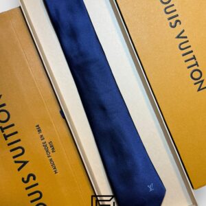 Ties Louis Vuitton - Navy Blue Basic With LV Logo Louis Vuitton