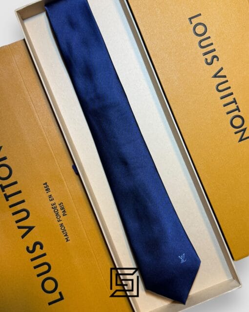 Ties Louis Vuitton - Navy Blue Basic With LV Logo Louis Vuitton