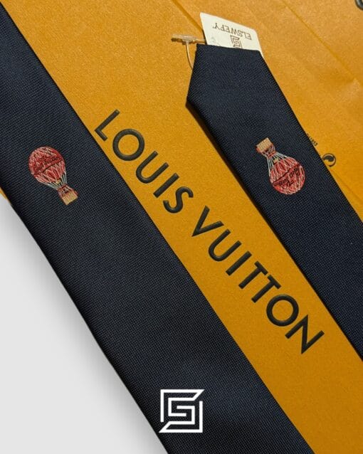 Ties Louis Vuitton - Navy Blue Basic With LV Logo Louis Vuitton