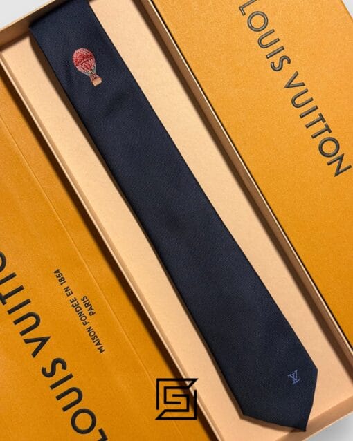 Ties Louis Vuitton - Navy Blue Basic With LV Logo Louis Vuitton