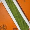 Ties Hermes - Green With Horse Pattern Italian Style Hermes