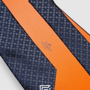 Ties Hermes - Blue With H Grey Pattern Hermes