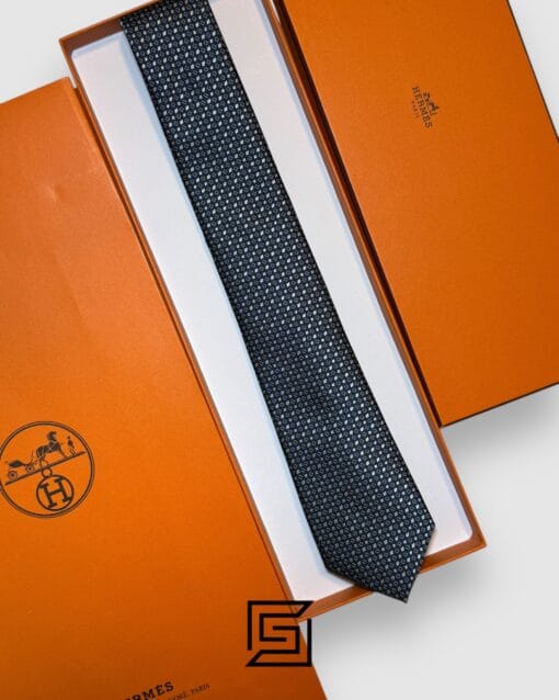 Ties Hermes - Blue With Square Multi Pattern Hermes