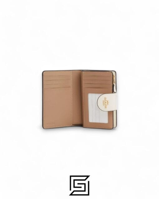 Leather,Wallets,Women Medium Corner Zip Wallet In Signature Canvas Style No. CP420 black Coach