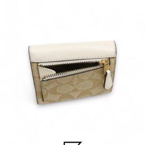 Leather,Wallets,Women Small Wallet In Signature Canvas Style No. F87589 White Coach