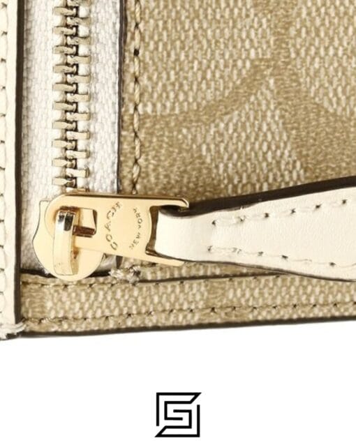 Leather,Wallets,Women Small Wallet In Signature Canvas Style No. F87589 White Coach