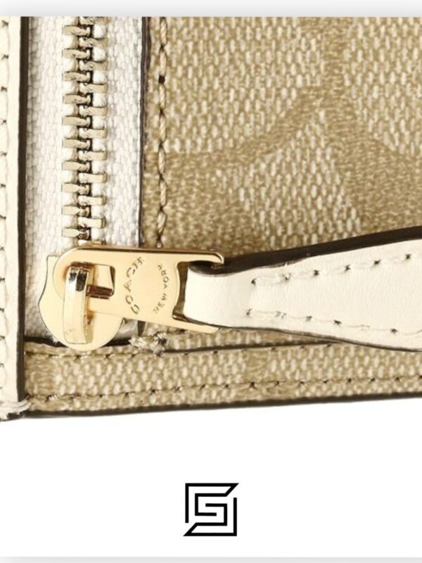 Leather,Wallets,Women Small Wallet In Signature Canvas Style No. F87589 White Coach