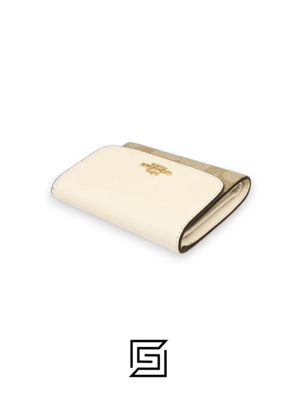 Leather,Wallets,Women Small Wallet In Signature Canvas Style No. F87589 White Coach