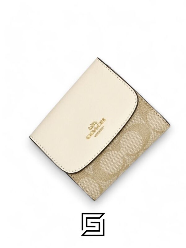 Leather,Wallets,Women Small Wallet In Signature Canvas Style No. F87589 White Coach