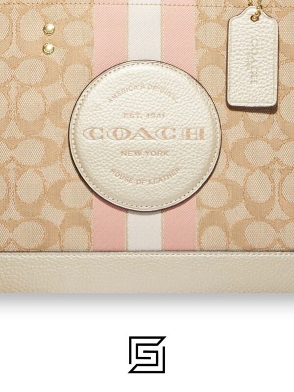 Bags,Leather,Women Dempsey Signature Jacquard Tote with Coach Stripe and Patch Style No. CE984 Big Size Coach