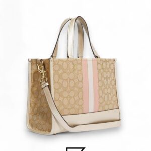 Bags,Leather,Women Dempsey Signature Jacquard Tote with Coach Stripe and Patch Style No. CE984 Big Size Coach