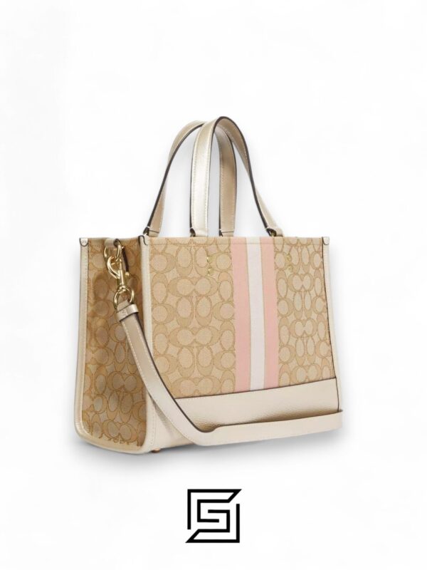Bags,Leather,Women Dempsey Signature Jacquard Tote with Coach Stripe and Patch Style No. CE984 Big Size Coach