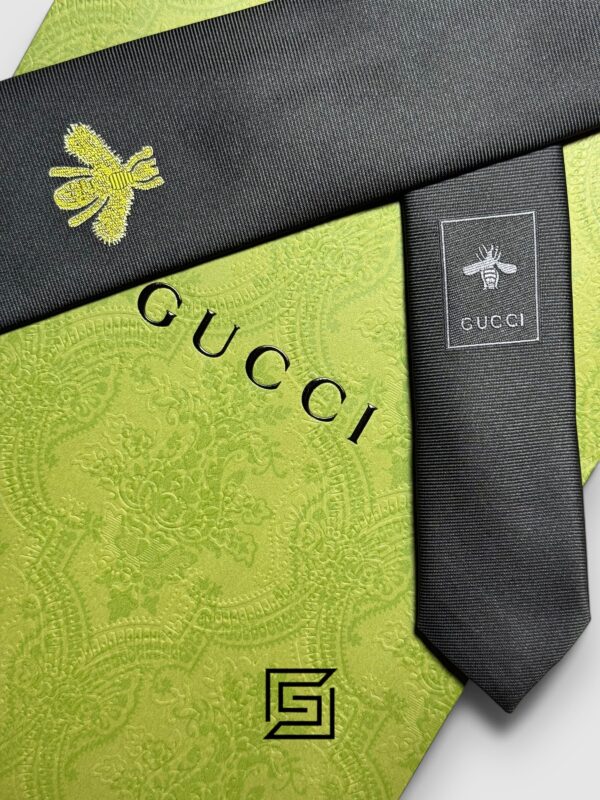 Ties Gucci - Black Color With Big Gold Bee Gucci