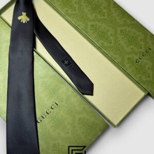 Ties Gucci - Black Color With Big Gold Bee Gucci