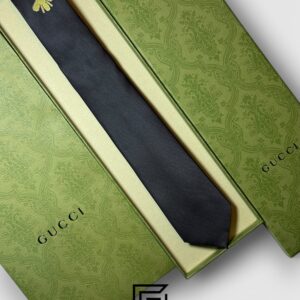 Ties Gucci - Black Color With Big Gold Bee Gucci