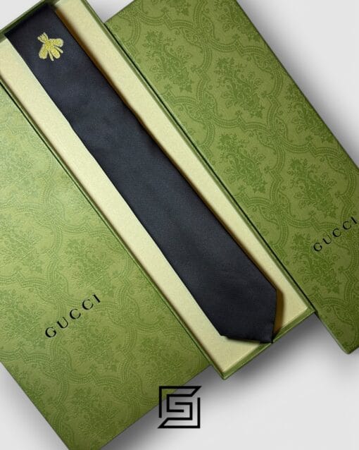 Ties Gucci - Black Color With Big Gold Bee Gucci