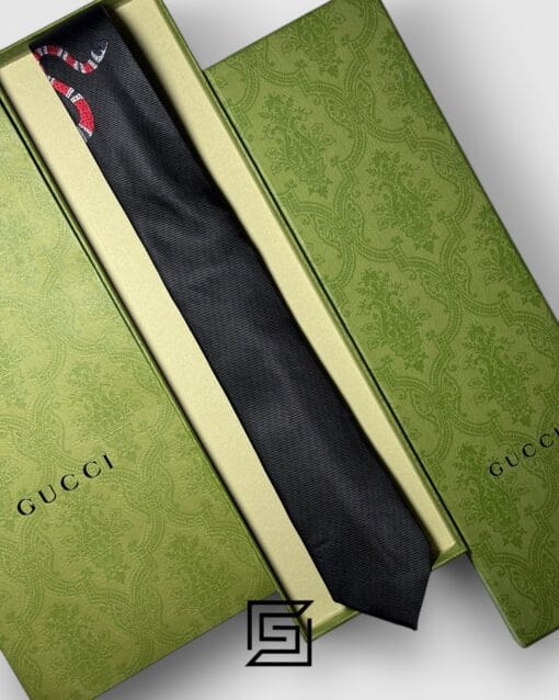 Ties Gucci - Black Color With Red Snak Gucci